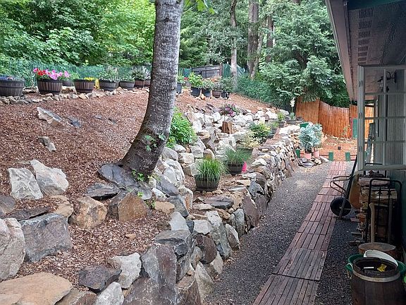 Retaining wall installed