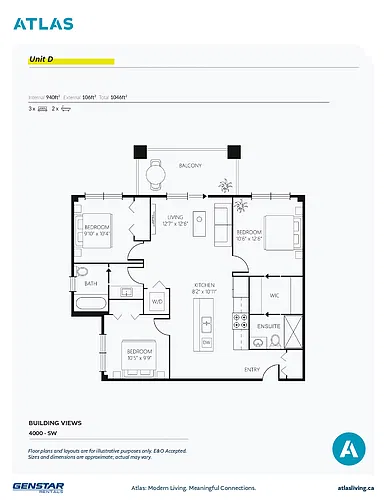 Floor plan 3 Bedroom 3 Bed 2 Bath 2