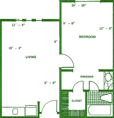 Floor plan A2 1X1