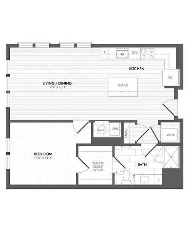 Floor plan 1 Bed/1 Bath-A10