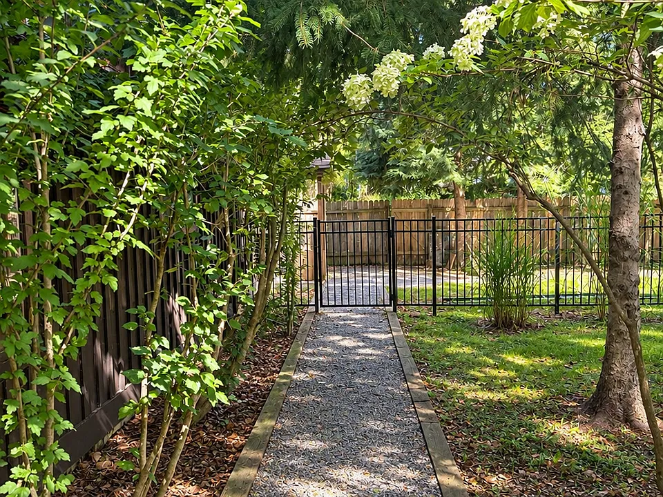 The private unit is located off-street behind a private fenced-off yard.