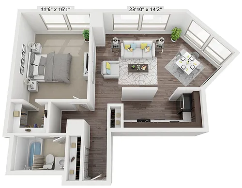 Floor plan ONE BEDROOM ELEVEN