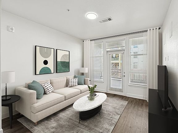 Living room with hard surface flooring