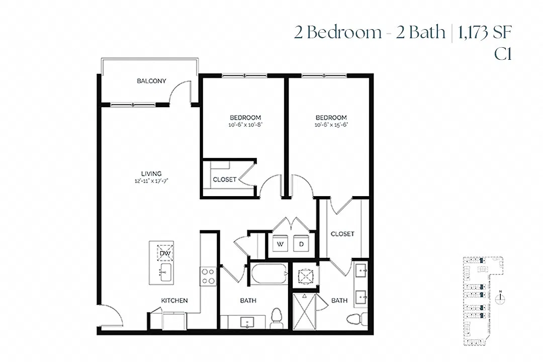 Floor plan Two Bedroom C1