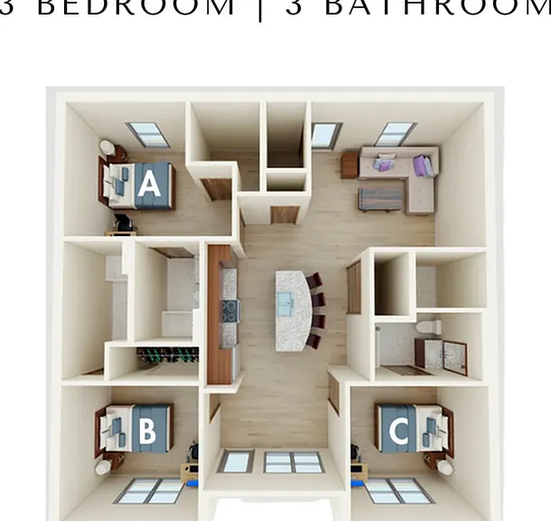 Laurel Flat: three bedroom, three bathrooms Laurel Flat: three bedroom, three bathrooms