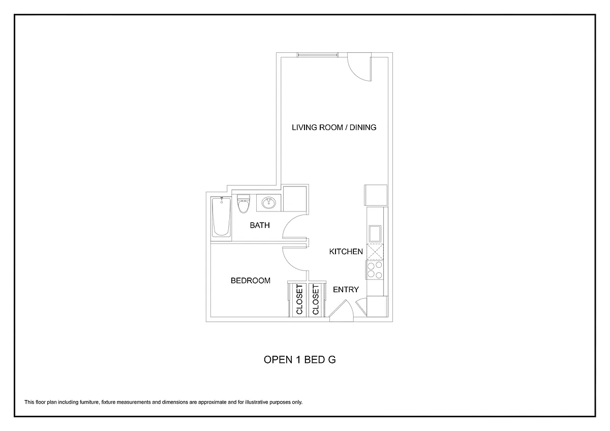 Floor plan Open One Bedroom