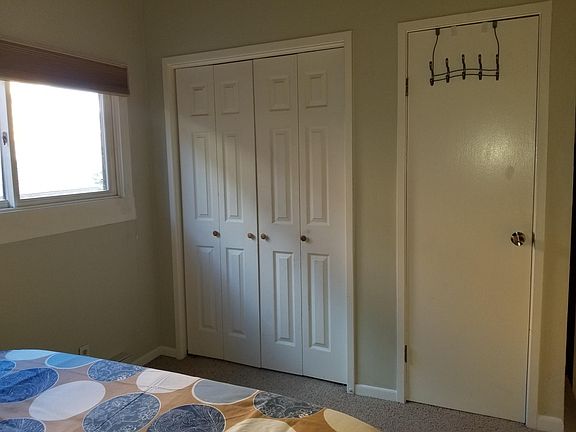The bedroom has two closets.