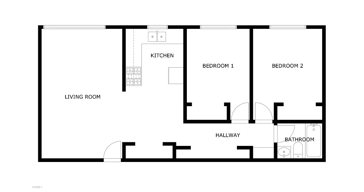 Floor plan Birch St 2 Bed 1 Bath