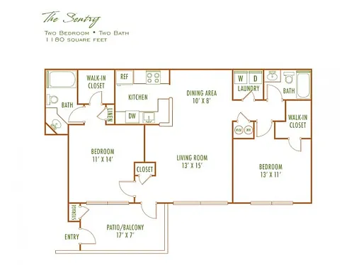 Floor plan 2b2 - Sentry - 2nd floor