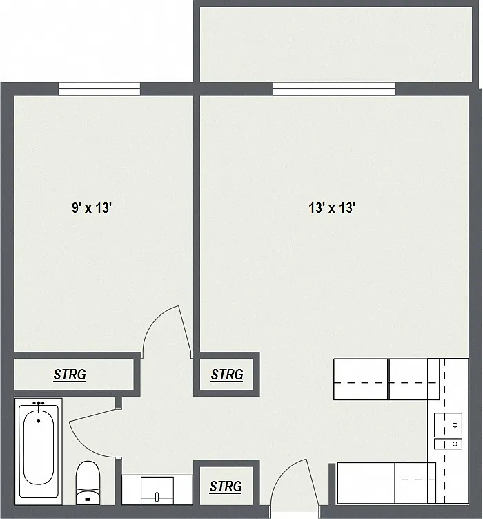 Floor plan Junior 1 Bedroom