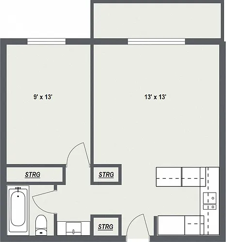 Floor plan Junior 1 Bedroom