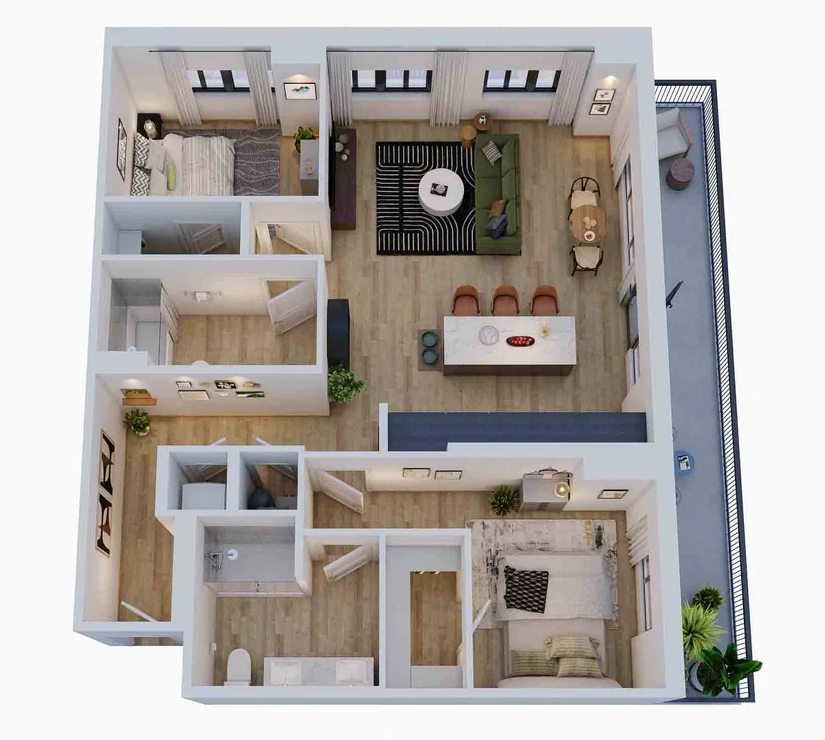 Floor plan 2 Bed/2 Bath-B3