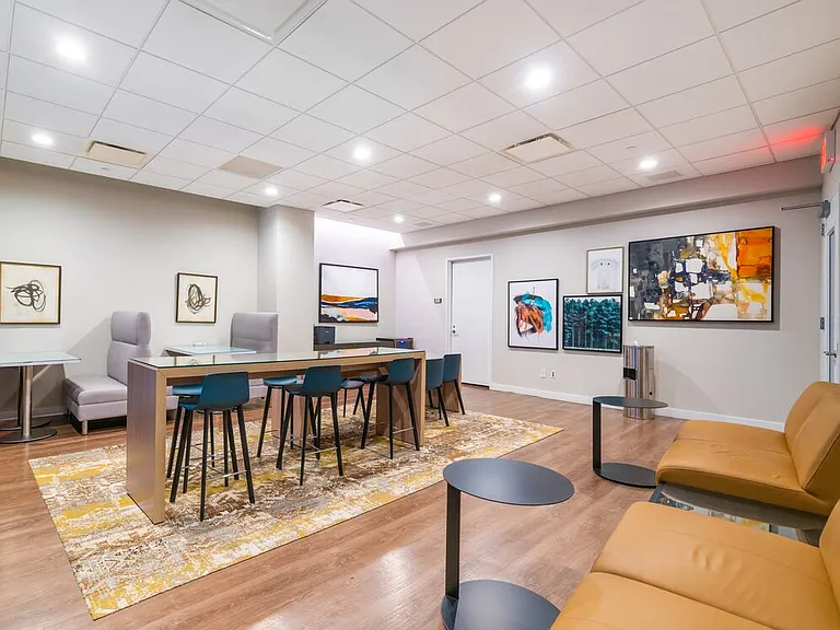 Media room with co-working spaces