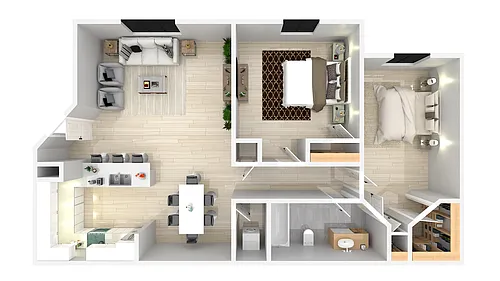 Floor plan 2 Bedroom 1 Bathroom Renovated