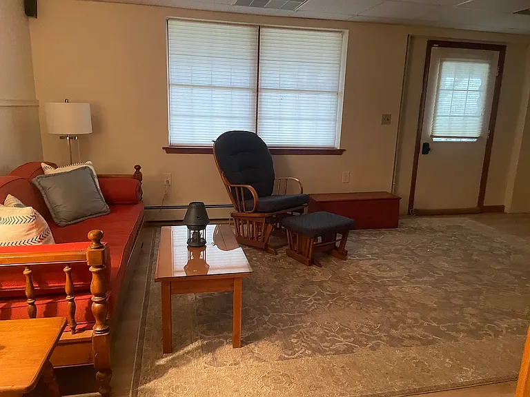Cozy family room/den walks out to patio, Ethan Allen custom pull out bed