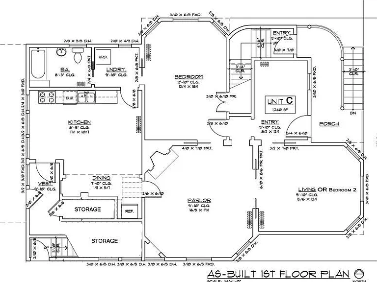 Full floor plan - check out the storage in the back