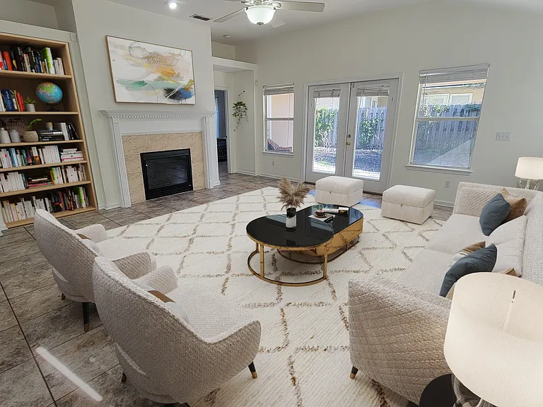 Great room. Virtually furnished