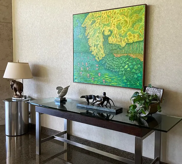 Original art and sculptures throughout