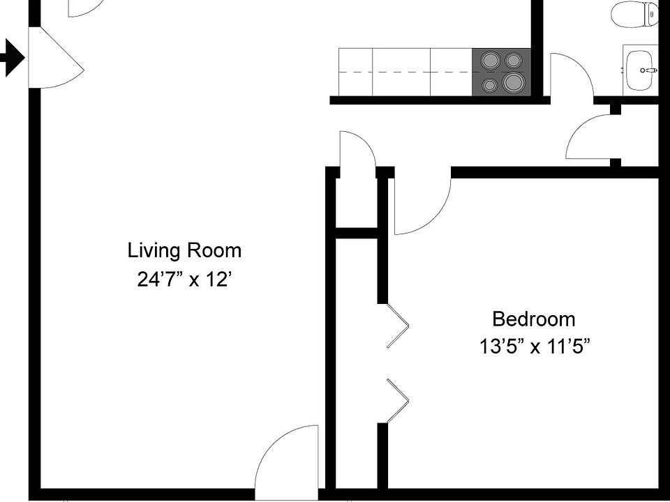 676 Square Feet Floor Plan