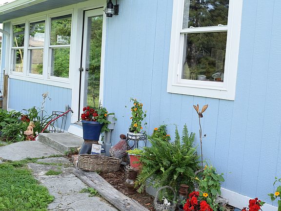 Back door w/ flowers