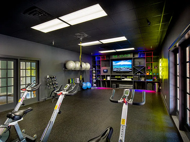 Fitness studio with cardio and strength equipment