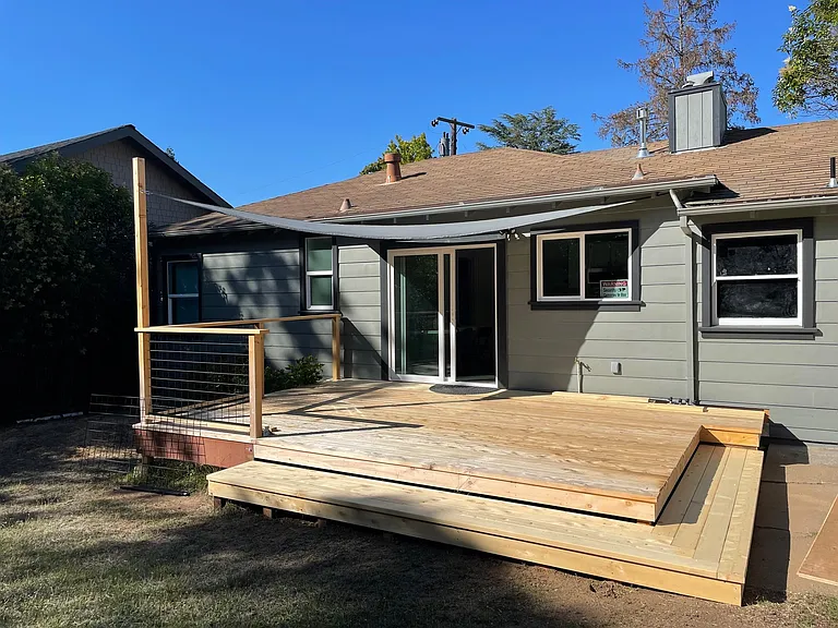 New back deck with sunshade