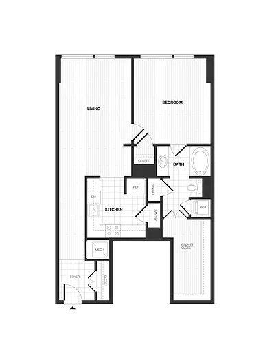 Floor plan 1 Bed/1 Bath