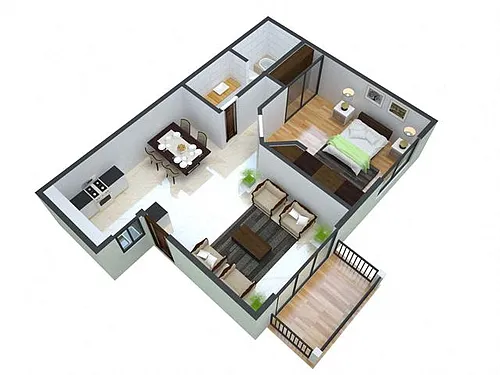 Floor plan 1x1 Deluxe