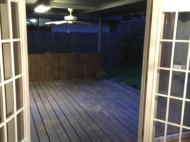 Double doors into patio