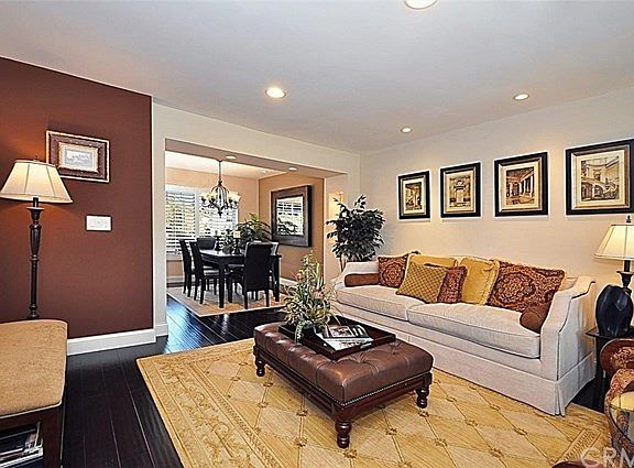 Living room and dining room