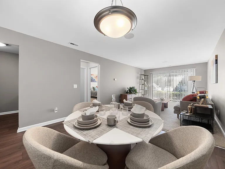 Open concept Living-Dining at Lakeside Village in Clinton Township