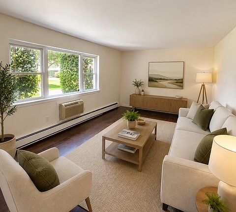 Virtually staged living room