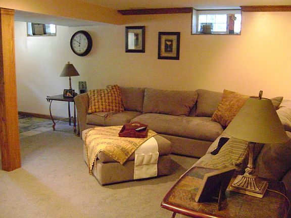 finished basement with bar