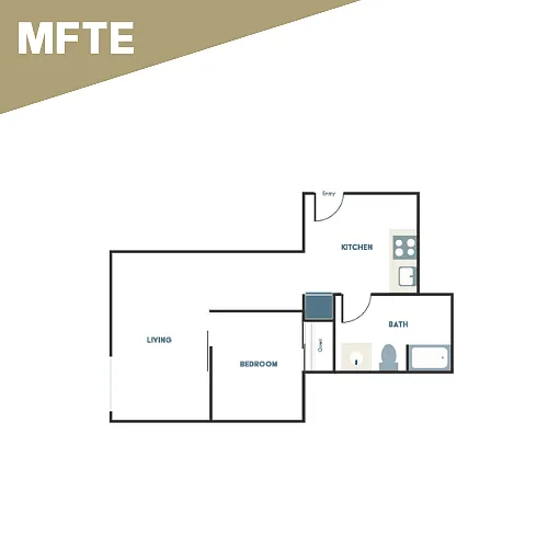Floor plan 1x1 - B3 - Affordable