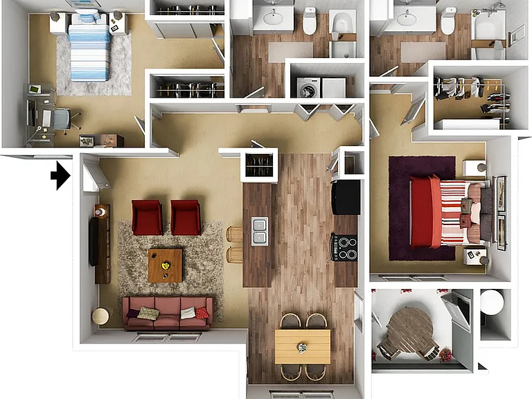 two bedroom two bedroom