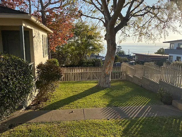 Front Yard with view of the ocean.