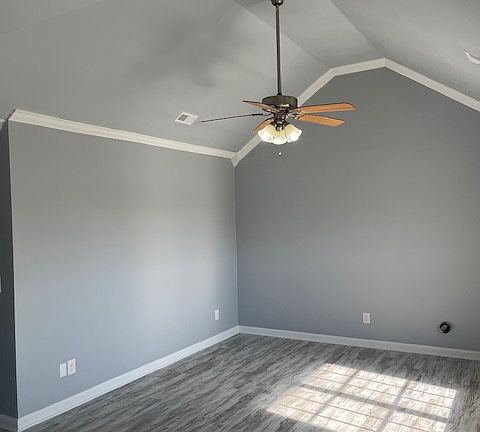 Large Living room with vaulted ceiling.