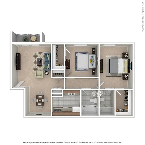 Floor plan 2 Bed 2 Bath