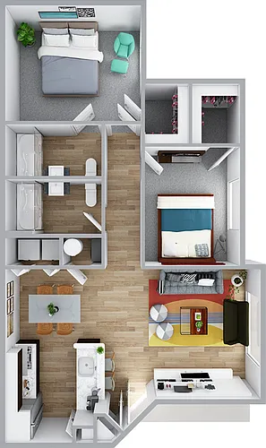 Floor plan Two Bed/Two Bath | 968