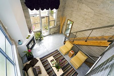 View from loft to middle floor