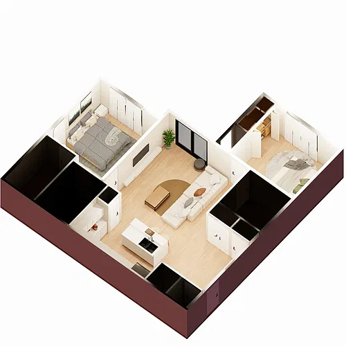 Floor plan 2 Bed Apartment
