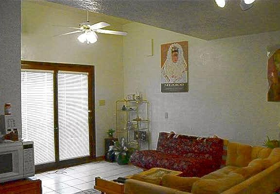 French doors off living room to deck