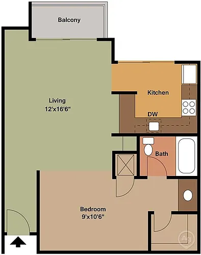 Floor plan Irwin - Studio