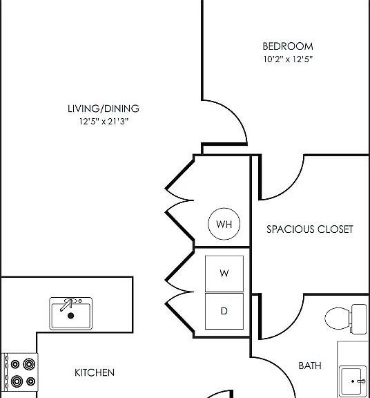 1 Bedroom 11A Floorplan Diagram