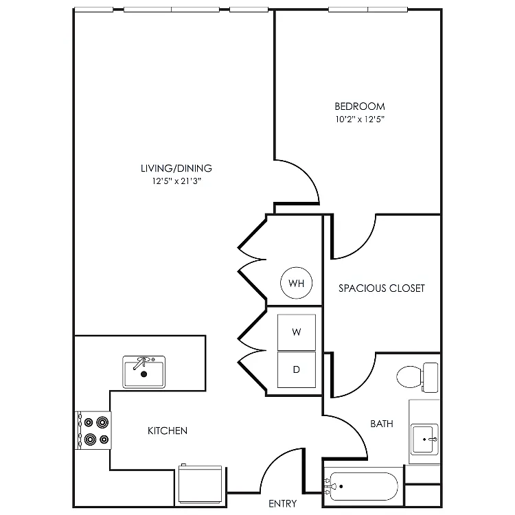 Floor plan 1 Bedroom 11A