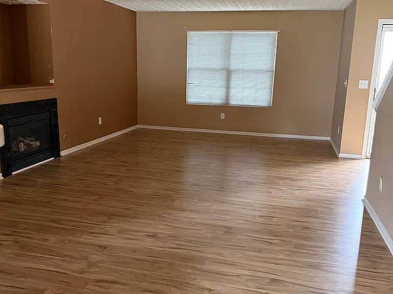 living room with ceiling fan
