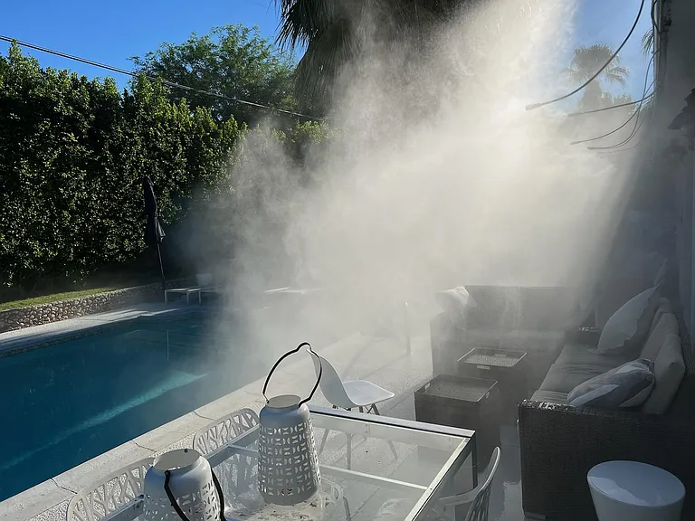 Our Professional Misting system will keep you cool in the warm Summers