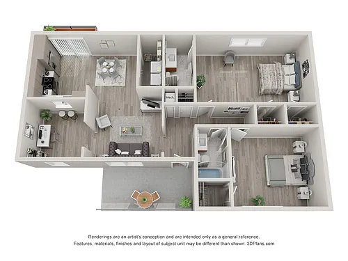 Floor plan 2 Bedroom / 2 Bath Berkeley Fi