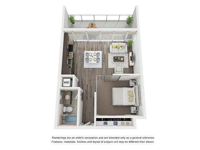Floor plan 1 Bed 1 Bath B1