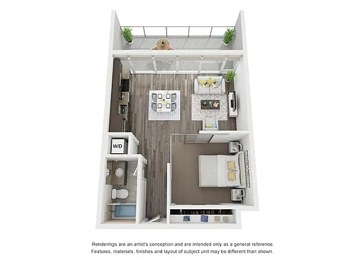 Floor plan 1 Bed 1 Bath B1